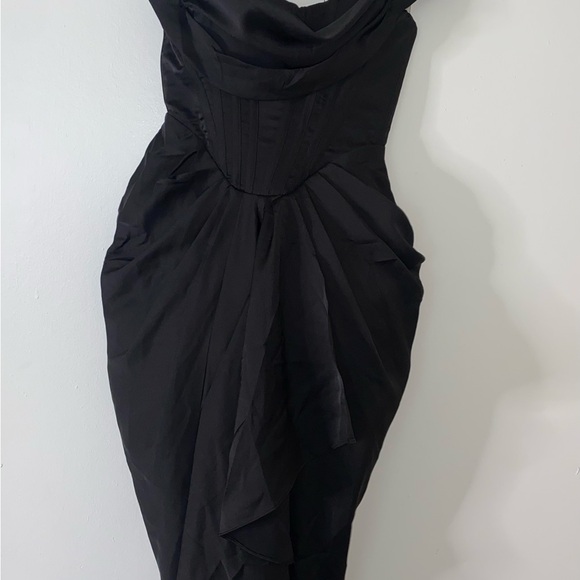 House of CB Janis Black Satin Corset Midi Dress - Picture 9 of 13
